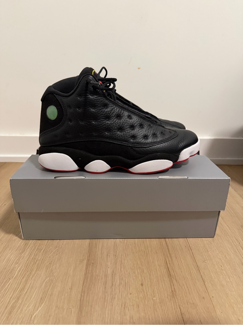 Air Jordan 13 Retro Playoffs Black/White/Red Mens Sneakers